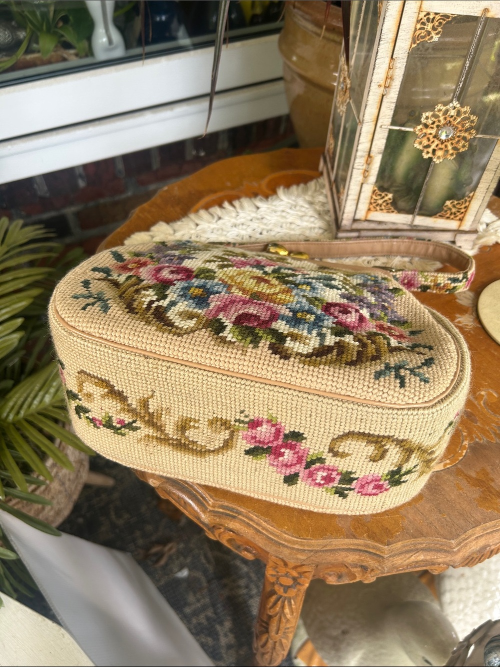 Vintage Floral Needlepoint Handbag - Picture 6 of 13
